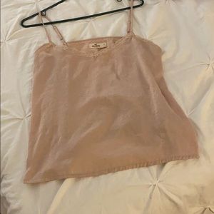 Hollister pink silky tank top